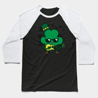 Saint Patrick's Day Cute Kawaii Rocker Guitarist Shamrock Baseball T-Shirt